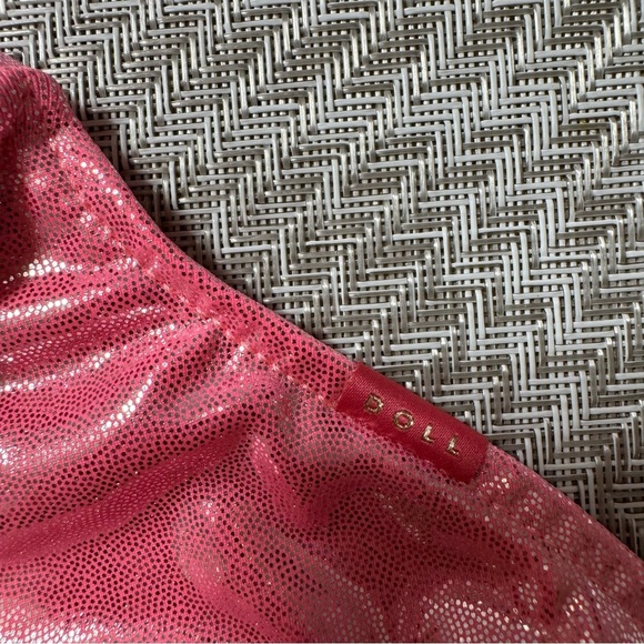 Doll Pink Cosmic Shimmer Triangle Swimwear Top Size Large - Picture 3 of 6